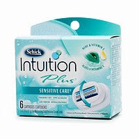 Schick Intuition Plus Moisture Refill Cartridges For Sensitive Skin With Aloe And Vitamin E - 6 Ea